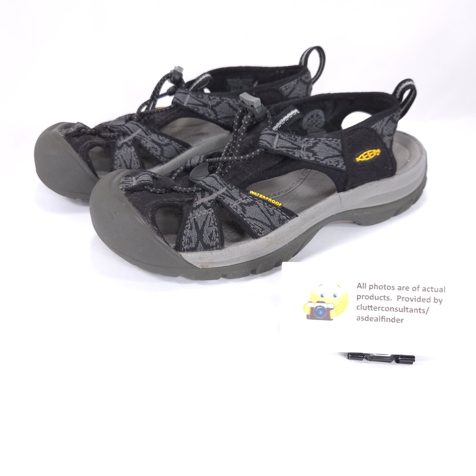 Keen Whisper Outdoor Hook And Loop Trail Sandal Womens Size 6 5211-Bkga Black